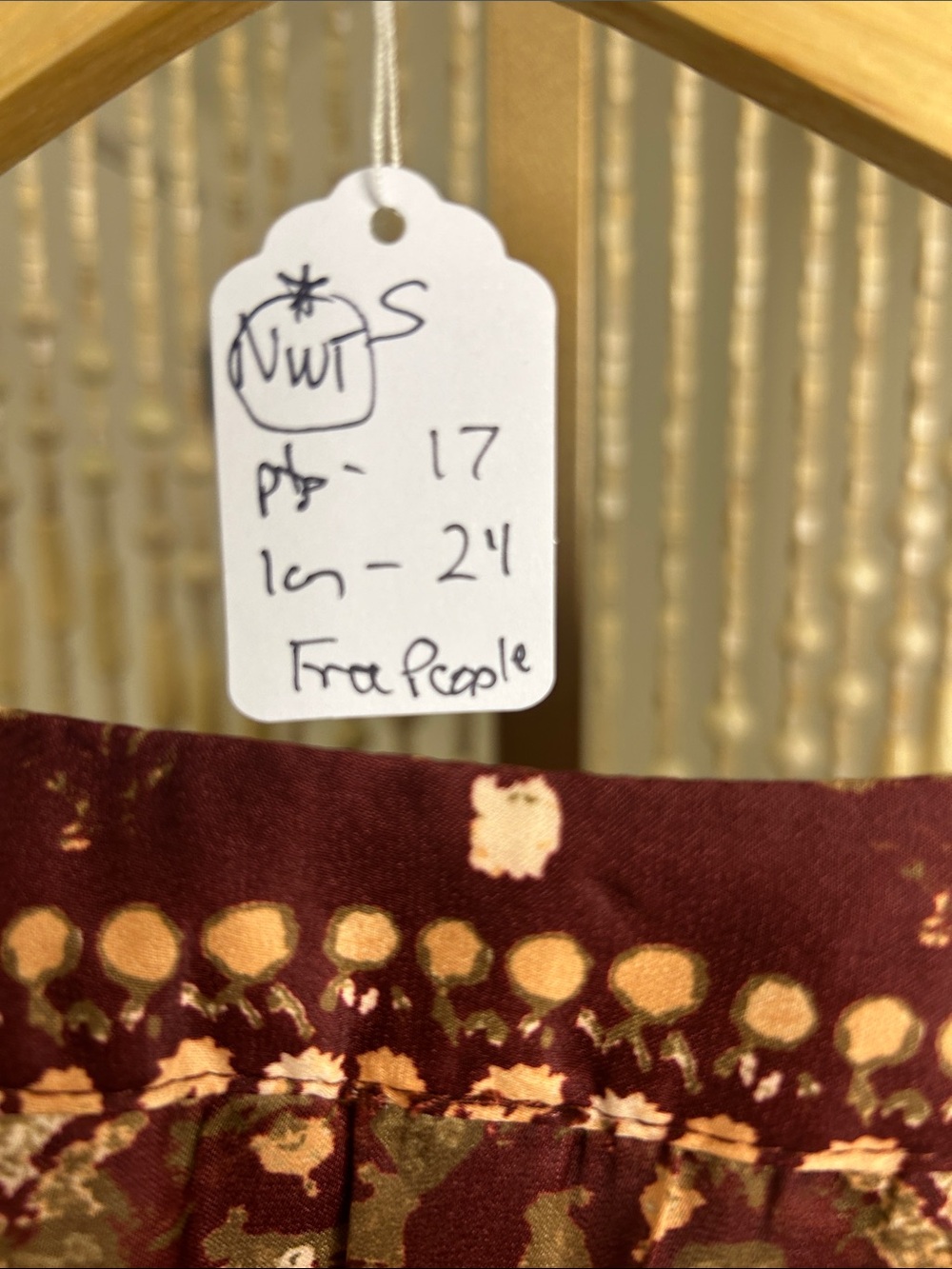 Free People Run Free Burgundy Floral Tie-Front Blouse - Picture 7 of 10